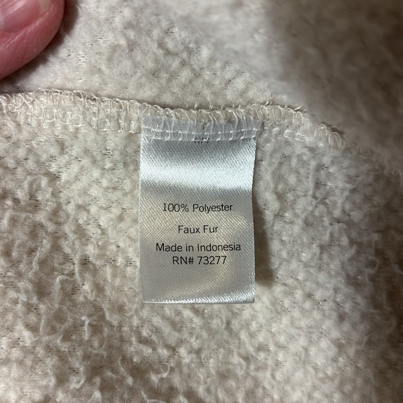 Teddy Sherpa Cream Full Zip Jacket size medium - Picture 9 of 10